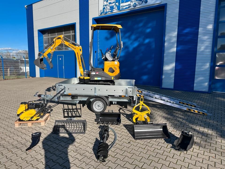 Minibagger Minibagger BK1000JS + Kippanhänger + Rüttelplatte + Rampen + Zubehör *INKL.19% MWST*BERGER KRAUS*SCHWENKARM*SOFORT!*- Photo 2