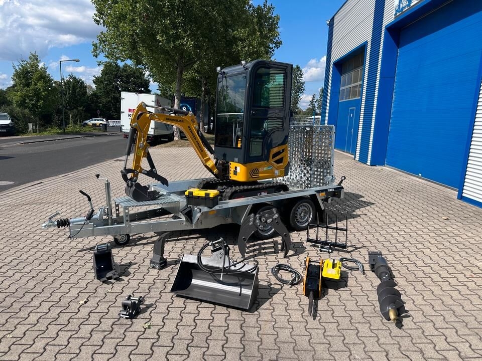 Mini excavator Minibagger BK1000KJSR + Tieflader + Zubehör *INKL.19% MWST*BERGER KRAUS*VERSTELLFAHRWERK* SCHWENKARM*SOFORT!*- Photo 2