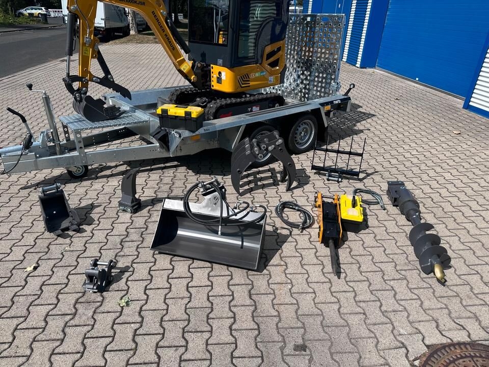 Mini excavator Minibagger BK1000KJSR + Tieflader + Zubehör *INKL.19% MWST*BERGER KRAUS*VERSTELLFAHRWERK* SCHWENKARM*SOFORT!*- Photo 3