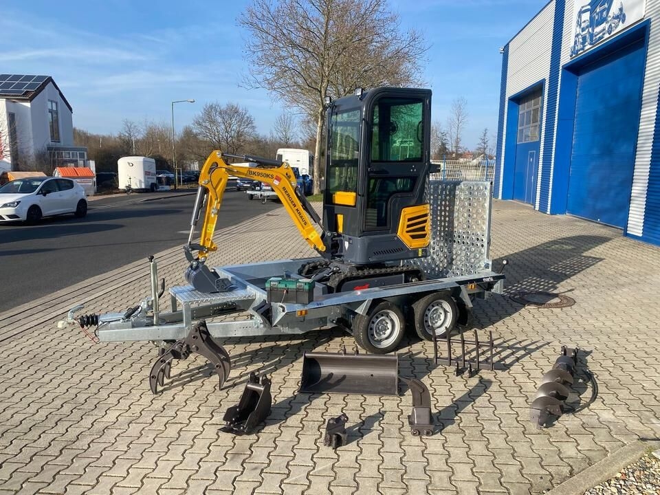 Mini pelle Minibagger BK950KS + Tieflader + Zubehör *INKL.19% MWST*BERGER KRAUS*KABINE*SOFORT!* Minibagger BK950KS + Tieflader + Zubehör *INKL.19% MWST*BERGER KRAUS*KABINE*SOFORT!*- Photo 2