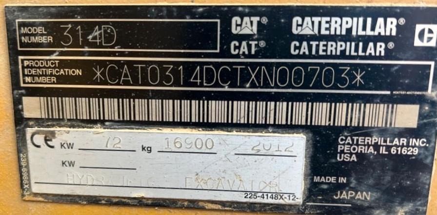 Kettenbagger CAT 314 DLCR mit Gummiketten CAT 314 DLCR mit Gummiketten- Photo 2