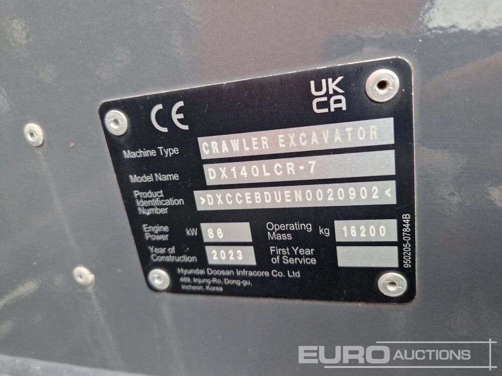 Graafmachine Unused Doosan DX140LCR-7- Photo 2