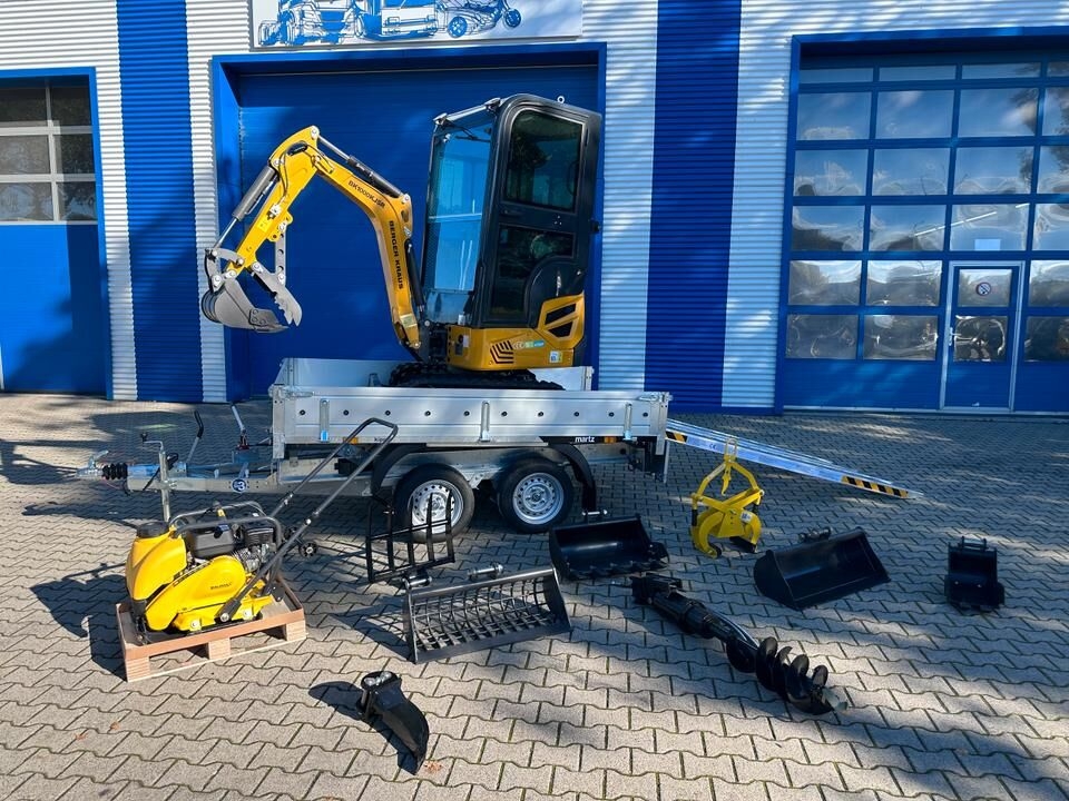 Minibagger Minibagger BK1000KJSR + Kippanhänger + Rüttelplatte + Rampen + Zubehör *INKL.19% MWST*BERGER KRAUS*VERSTELLFAHRWERK*SOFORT!*- Photo 2