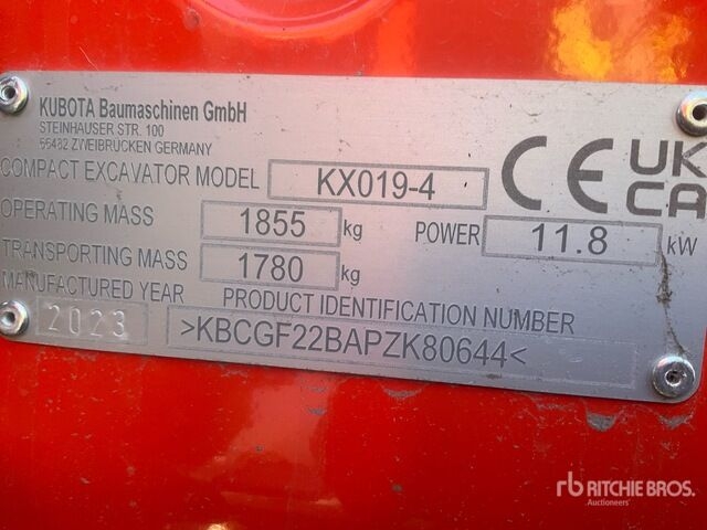 Minibagger 2023 Kubota KX019-4 Mini Excavator: <6.6t- Photo 3