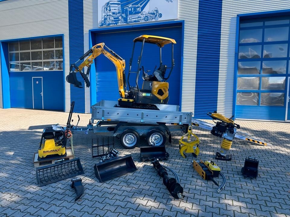Mini pelle Minibagger BK1250JS + Kippanhänger + Rüttelplatte + Stampfer + Rampen + Zubehör *INKL.19% MWST* BERGER KRAUS*KUBOTA*SOFORT!*- Photo 2