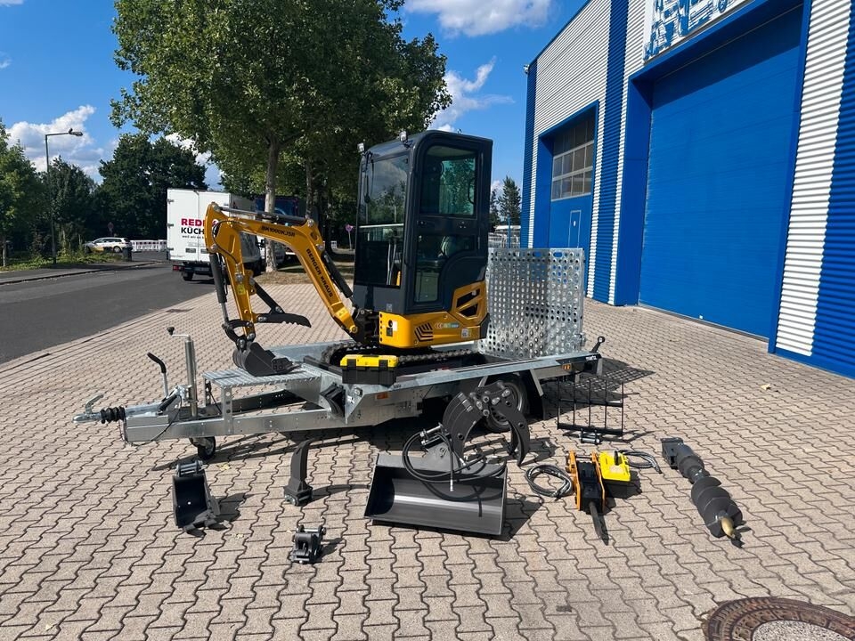 Minigraafmachine Minibagger BK1000KJSR + Tieflader + Zubehör *INKL.19% MWST*BERGER KRAUS*VERSTELLFAHRWERK* SCHWENKARM*SOFORT!*- Photo 2
