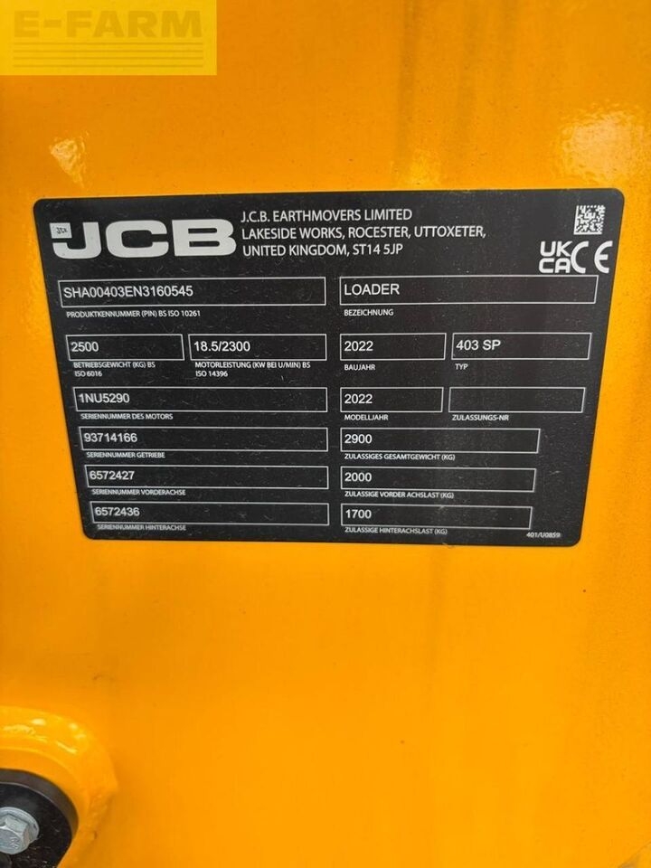 Mini pelle JCB 403 agri- Photo 2
