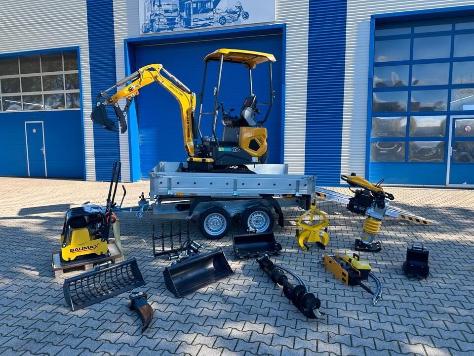 Minibagger Minibagger BK1250JSR + Kippanhänger + Rüttelplatte + Stampfer + Rampen + Zubehör *INKL.19% MWST* BERGER KRAUS*KUBOTA*SOFORT!*- Photo 2