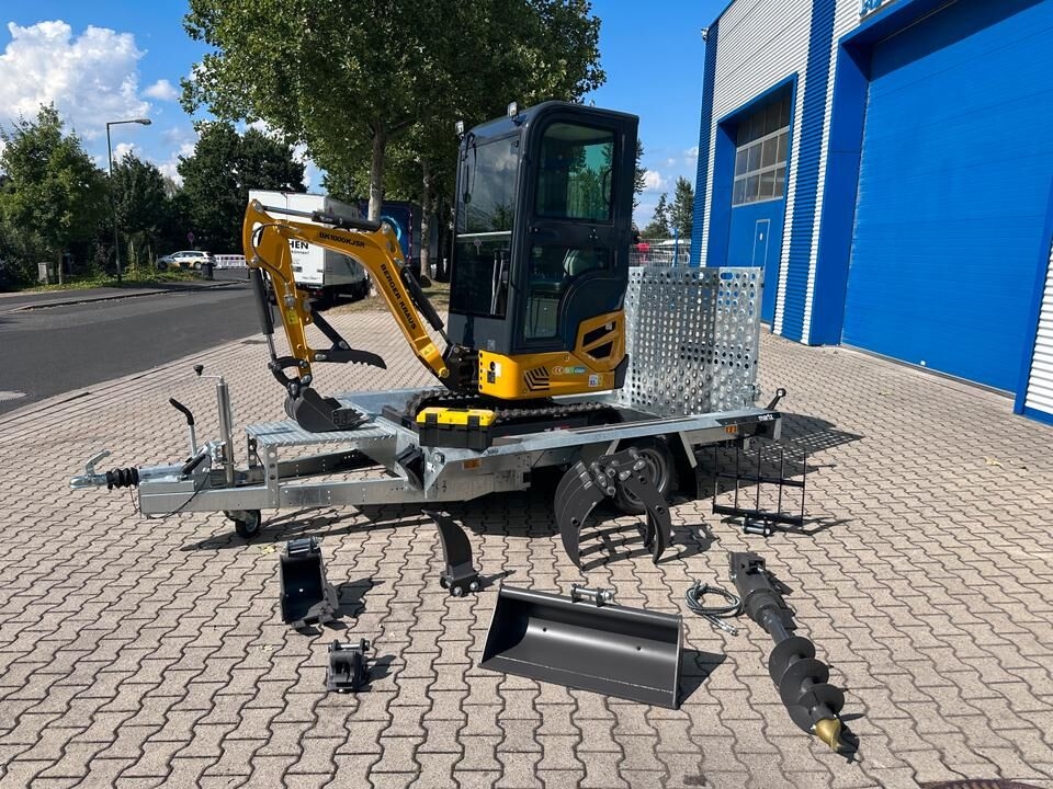Minigraafmachine Minibagger BK1000KJSR + Tieflader + Zubehör *INKL.19% MWST*BERGER KRAUS*VERSTELLFAHRWERK* SCHWENKARM*SOFORT!*- Photo 2