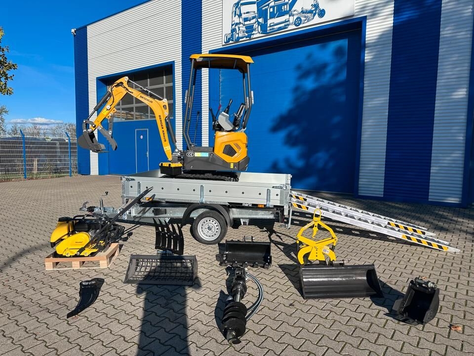 Minibagger Minibagger BK1250JS + Kippanhänger + Rüttelplatte + Rampen + Zubehör *INKL.19% MWST* BERGER KRAUS*KUBOTA*SOFORT!*- Photo 2